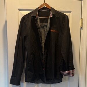 Men's Black Casual Button Down Shirt